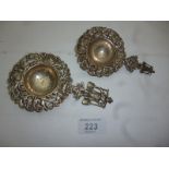 Two Dutch tea strainers both stamped 800