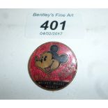 A Mickey Mouse enamelled brooch c1930 (p