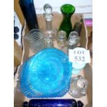 A box of assorted glassware Victorian an