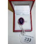 Zambian amethyst portrait set ring (18 x