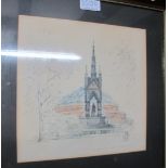 A framed and glazed coloured print study