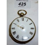 A white metal pocket watch marks in back