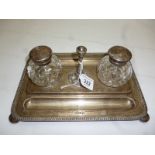 A Walker & Hall silver desk set comprisi