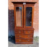 An Edwardian mahogany bookcase with two