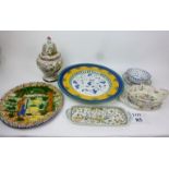 Decorative Continental ceramics to inclu