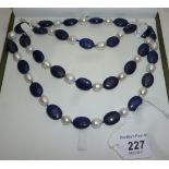 Lapis Lazuli and cultured pearl necklace