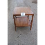 An early 20c square side table with shel