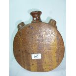 A studio pottery flagon or vase of flatt