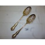 A pair of silver berry serving spoons Sh