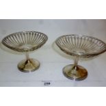 A pair of silver tazza's with open work