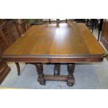 A c1900 oak French D table (will extend