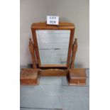 A Victorian pine dressing table mirror a