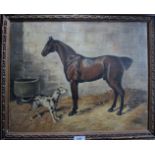 A 19c framed oil on canvas study of a ho