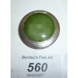 A green enamelled miniature compact with