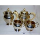 A four piece silver tea service comprisi