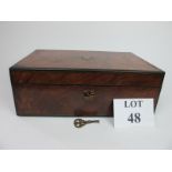 A Victorian walnut and brass strung writing box (a/f) est: £20-£40 (A2)