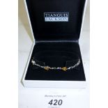 A silver and citrine bracelet with lobster clasp stamped 925 boxed est: £20-£40