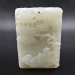 A white jade 'Zigang' plaque est: £2,400-£3,