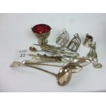 A mixed lot of plate to include a sugar basket with cranberry glass liner; pen-holder,