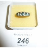 A 9ct gold five graduated sapphire ring (size M) est: £200-£400