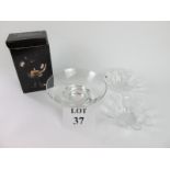 Two boxed Dartington Crystal daisy bowls,