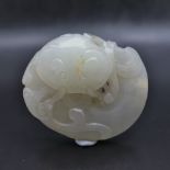 A Chinese white jade catfish pendant est: £300-£500