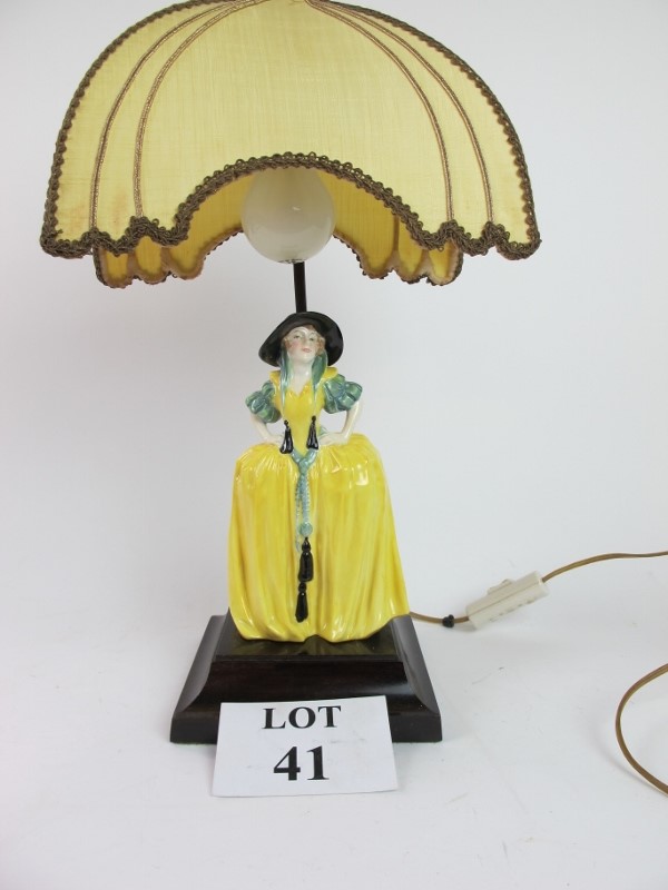 A Royal Doulton figurine 'Patricia' table lamp est: £30-£50 (G1)