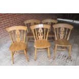 Five 20c pine kitchen chairs (very sturdy) est: £60-£90