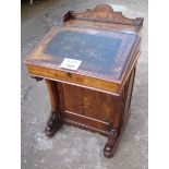 A Victorian walnut inlaid Davenport desk for restoration est: £100-£200