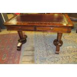 A fine Regency burr walnut console table with tooled Burgundy leather top est: £500-£700