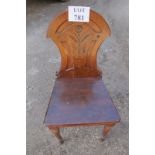 A late Victorian walnut hall chair est: £25-£35