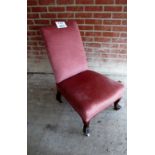 A Victorian mahogany framed nursing chair upholstered in pink est: £50-£80