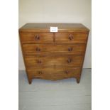 A George III mahogany chest of two short over three long drawers with turned handles est: £180-£250