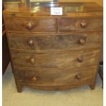 A George III mahogany bow fronted chest of two short over three long drawers est: £200-£300