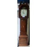 An 18c oak cased 8 day long case clock with painted dial signed Wellingboro est: £200-£400