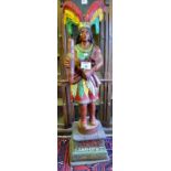 An unusual large moulded composition tobacconist's advertising figure of a native American woman