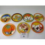 Seven limited edition Wedgwood plates Clarice Cliff Bizarre (8" diameter) est: £30-£50 (B12)