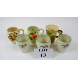 A collection of six assorted mugs and beakers to include Carlton Ware est: £25-£45 (N3)