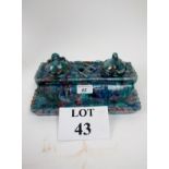 A decorative ceramic coloured glaze inkwell est: £25-£45 (A3)