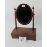 A 19c table top inlaid swing mirror with