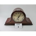 A Napoleon inlaid mahogany mantel clock