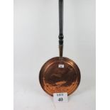 A 19c copper warming pan est: £25-£45 (E