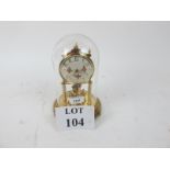 A 20c glass dome top clock with painted