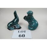 Two Poole pottery china seals est: £20-£30 (O1)