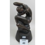 A large signed bronze of a naked women by sculptor Volodymyr Odrehiwski est: £180-£220 (K2)