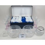 Two boxes of Bohemia Crystal Champagne flutes,