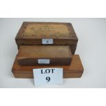 Two boxes one 19c inlaid and a boxed set of dominoes est: £30-£50 (A2)