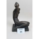 A signed bronze by Russian sculptor Volodymyr Odrehiwski dated 1992 of a naked woman est: £120-£180