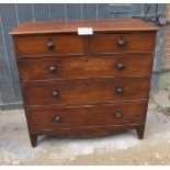 A 19c mahogany chest of two short over t