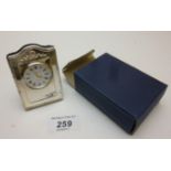 Small silver fronted clock fully hallmar